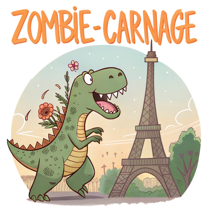 T-shirt Enfant Zombie-Carnage Dinosaure Tour Eiffel